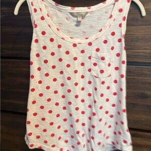 Banana Republic White and Red Sleeveless Tank Top